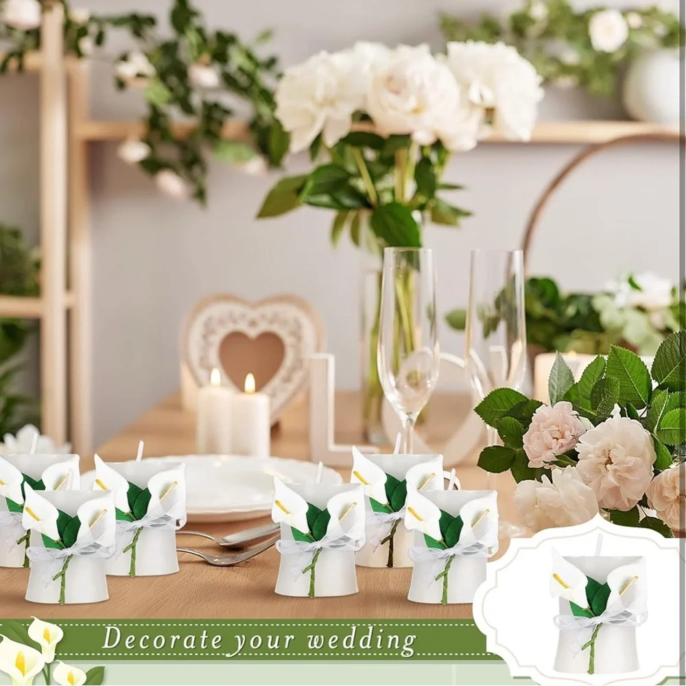 30 pack wedding bridal shower candles with calla lily